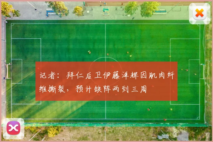 记者：拜仁后卫伊藤洋辉因肌肉纤维撕裂，预计缺阵两到三周